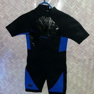 Kidder Youth Wetsuit Junior Size 10 Shorty Neoprene Black Blue Surfing Water Ski